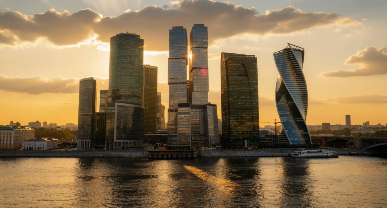 Башни Москва-Сити на закате